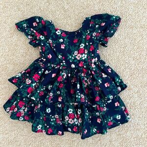 Janie and Jack Merchant Marine Floral Tiered Ruffle Dress